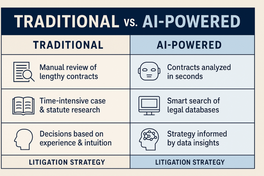 legal automation comparison between traditional and AI-enhanced practices