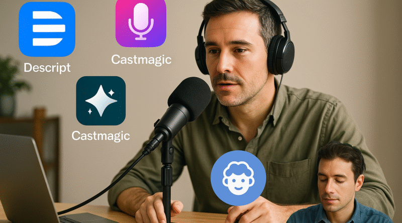 AI tools for podcasting streamlining editing, transcription, and content production.