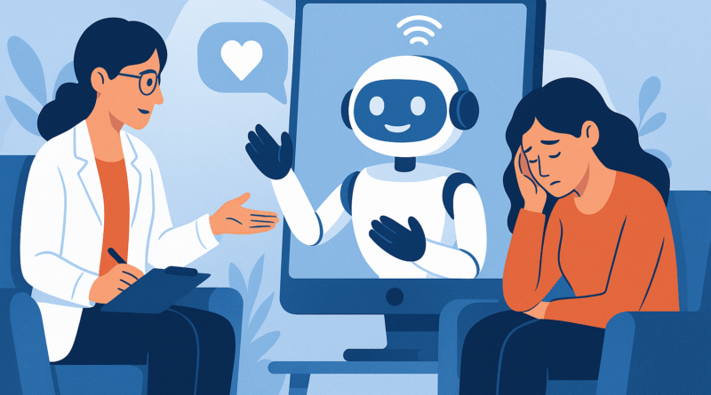 AI and mental health chatbot providing emotional support online